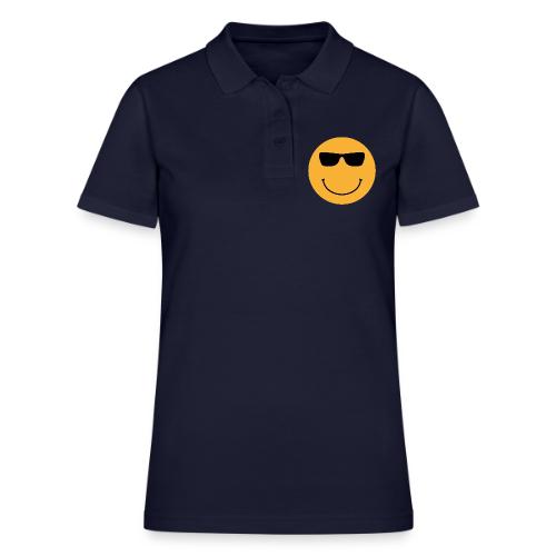 Orange Face with Sunglasses - Women's Pique Polo Shirt