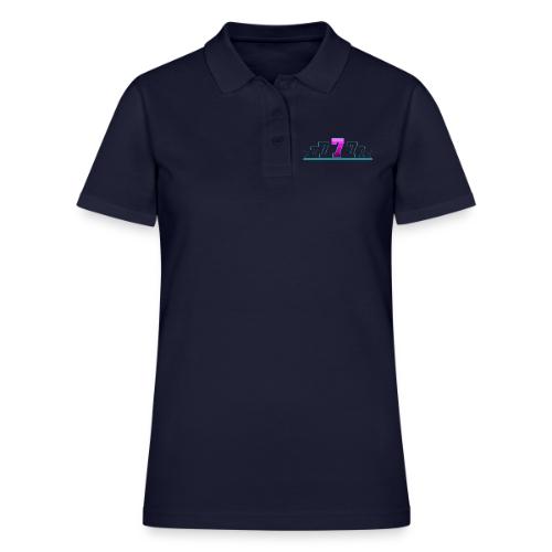 Number 7 in Magenta: Varsity Font - Women's Pique Polo Shirt
