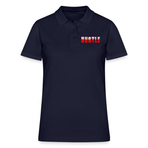 HUSTLE Bold Red Motivational Typography Design - Women's Pique Polo Shirt