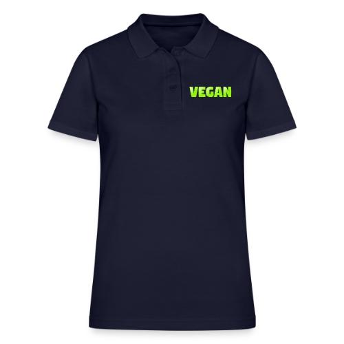 Vegan Bold Green Typography Design - Women's Pique Polo Shirt