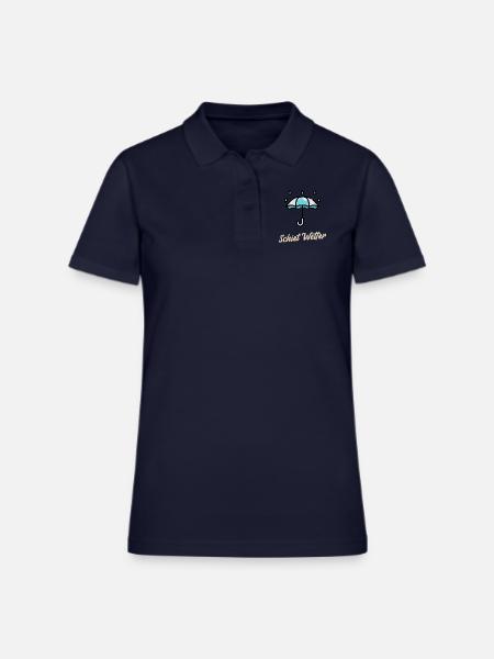 Shoots Weather Umbrella Bad Weather - Women's Pique Polo Shirt - midnight navy - Front