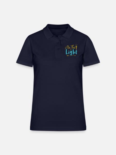 Be the Light - Women's Pique Polo Shirt - midnight navy - Front