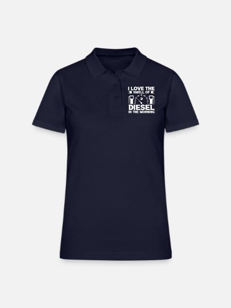 Diesel in The Morning Gas 4 - Women's Pique Polo Shirt - midnight navy - Front