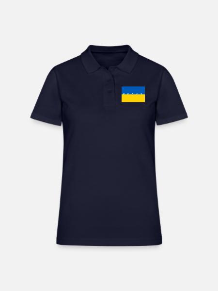 RUSSIA UKRAINE CONFLICT STOP WAR PEACE - Women's Pique Polo Shirt - midnight navy - Front