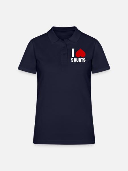 I Heart Squats - Women's Pique Polo Shirt - midnight navy - Front
