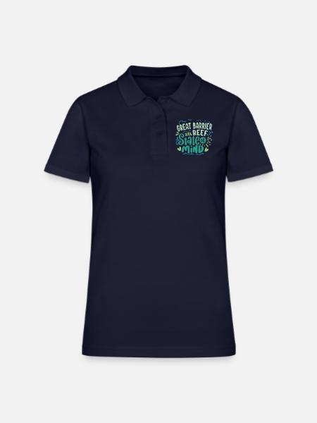 Great Barrier Reef - Women's Pique Polo Shirt - midnight navy - Front