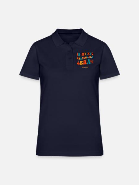 Nyc Earthquake - Women's Pique Polo Shirt - midnight navy - Front