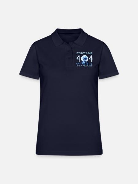 It's Not A Bug It's A Feature Funny Code Nerd Cute - Women's Pique Polo Shirt - midnight navy - Front