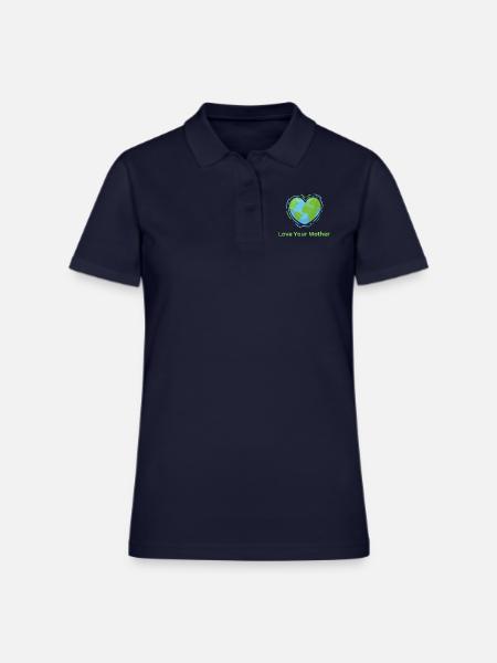Love Your Mother Earth - Women's Pique Polo Shirt - midnight navy - Front