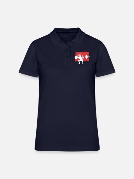 Turkish Squats Powerlifting - Women's Pique Polo Shirt - midnight navy - Front