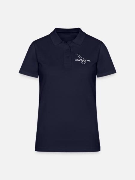 Lizard on a tree branch - Women's Pique Polo Shirt - midnight navy - Front
