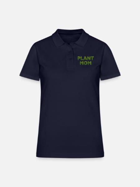 Plant Mom - Women's Pique Polo Shirt - midnight navy - Front