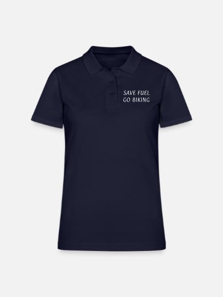 Save Fuel - Go Biking - Women's Pique Polo Shirt - midnight navy - Front