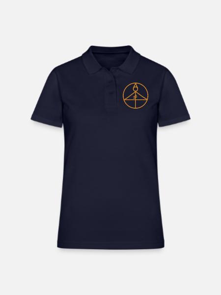 light glyph - Women's Pique Polo Shirt - midnight navy - Front
