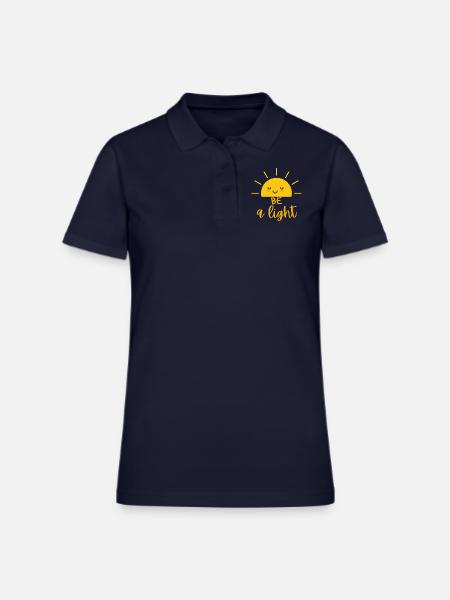 Be A Light - Women's Pique Polo Shirt - midnight navy - Front