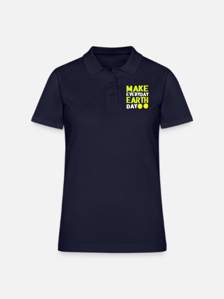 EARTH DAY pngZZ - Women's Pique Polo Shirt - midnight navy - Front
