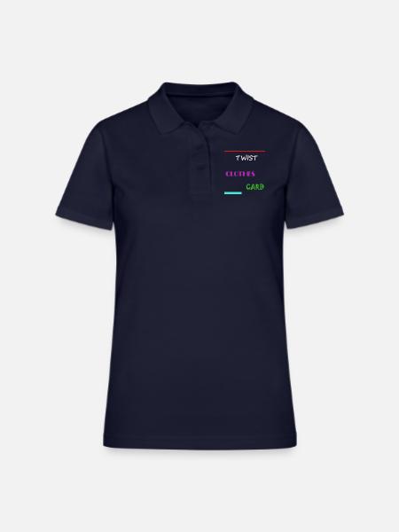 Twist Clothes Card - Polo en coton piqué pour femmes - marine foncé - Devant