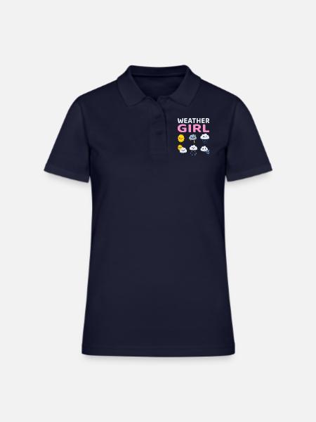 Weather Girl I Kids I Weather Forest - Women's Pique Polo Shirt - midnight navy - Front