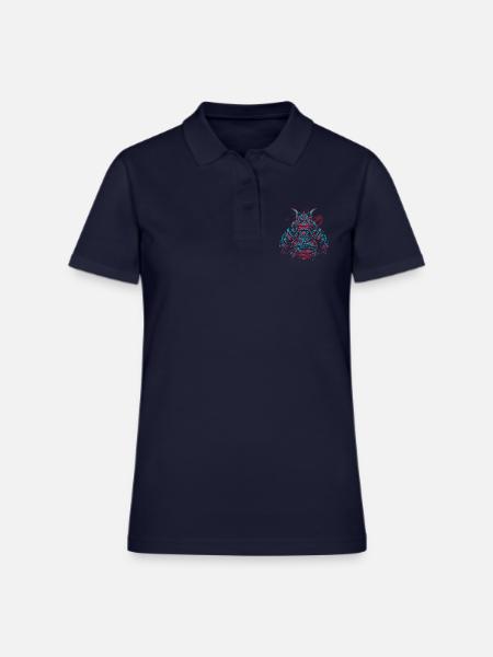 Samurai warrior art - Women's Pique Polo Shirt - midnight navy - Front