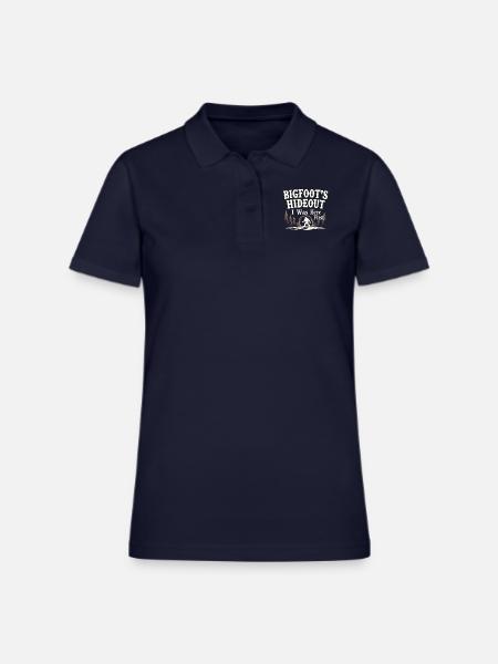 Bigfoot Believer Sasquatch Cryptid Forest Creature - Women's Pique Polo Shirt - midnight navy - Front