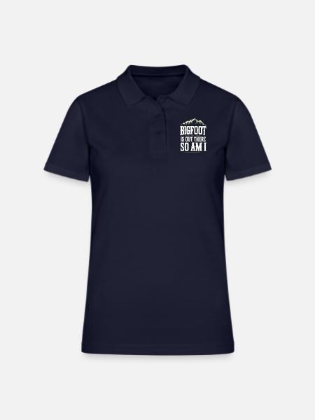 Bigfoot Believer Sasquatch Cryptid Forest Creature - Women's Pique Polo Shirt - midnight navy - Front