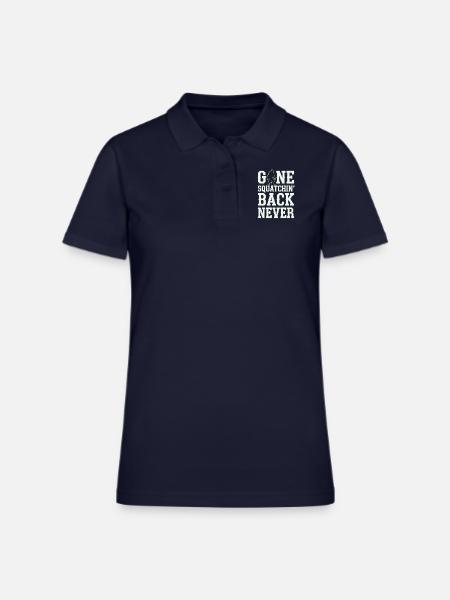 Bigfoot Believer Sasquatch Cryptid Forest Creature - Women's Pique Polo Shirt - midnight navy - Front