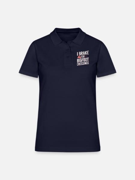 Bigfoot Believer Sasquatch Cryptid Forest Creature - Women's Pique Polo Shirt - midnight navy - Front