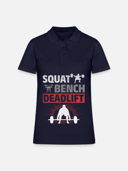 Squat Bench Deadlift Men Weightlifting - Women's Pique Polo Shirt - midnight navy - Front