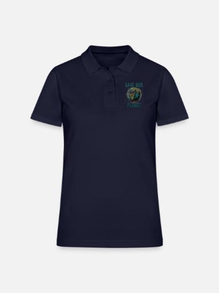Save our planet - Women's Pique Polo Shirt - midnight navy - Front