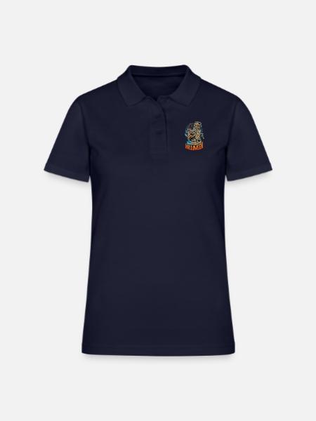 mummy halloween - Women's Pique Polo Shirt - midnight navy - Front