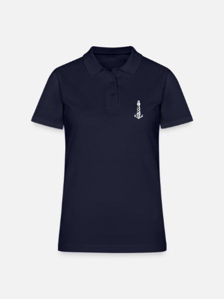 Wadden Sea Lighthouse On The Coast - Women's Pique Polo Shirt - midnight navy - Front