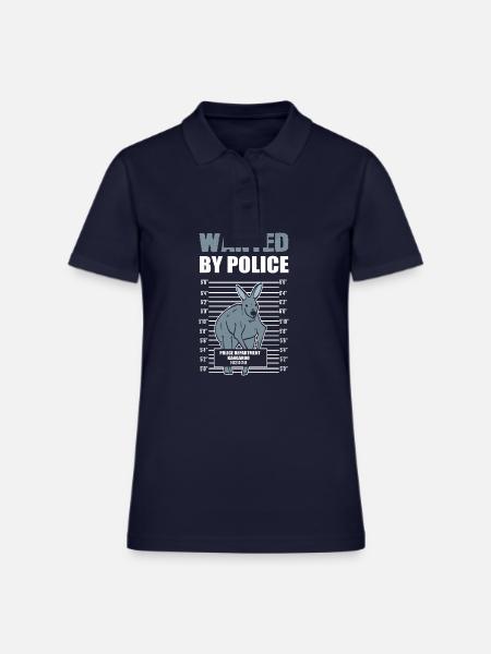 Wanted by Police Police Officer Gift - Women's Pique Polo Shirt - midnight navy - Front