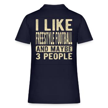 Freestyle football Saying - Women's Pique Polo Shirt - midnight navy - Back