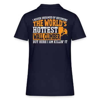 Wall Climbing The World's Hottest Wall Climber - Women's Pique Polo Shirt - midnight navy - Back