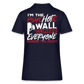 Wall Climbing I'm The Psychotic Wall Climber - Women's Pique Polo Shirt - midnight navy - Back
