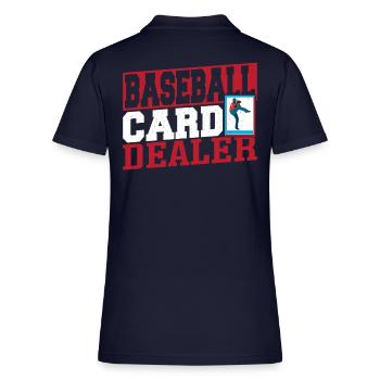 Baseball Card Dealer Baseball Card Collector - Polo en coton piqué pour femmes - marine foncé - Dos