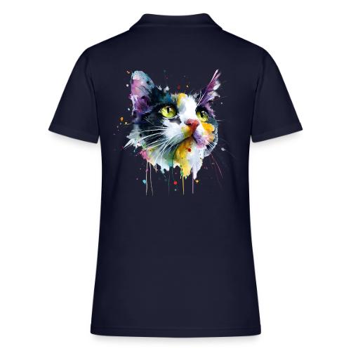 Cat: Painted Purr Expression - Women's Pique Polo Shirt