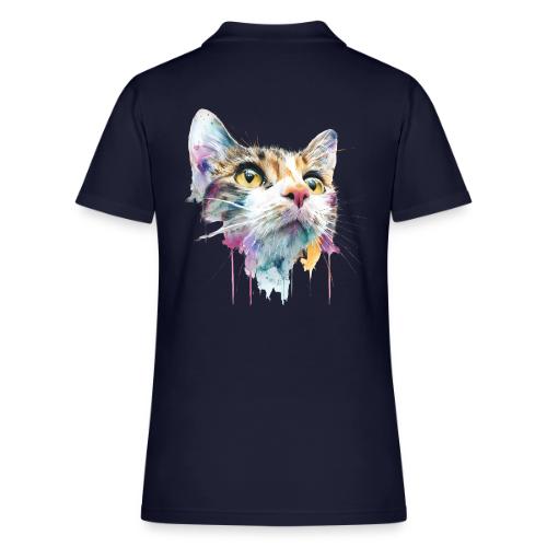 Chromatic Cat Splash - Women's Pique Polo Shirt