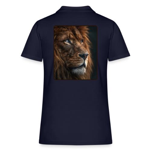 Lion Portrait Majestic Wildlife Design - Women's Pique Polo Shirt