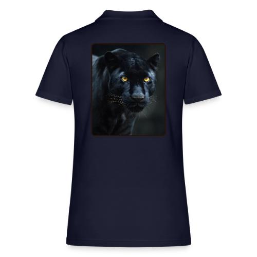Black Panther Glowing Eyes Design - Women's Pique Polo Shirt