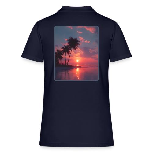 Tropical Sunset Ocean Reflection Design - Women's Pique Polo Shirt