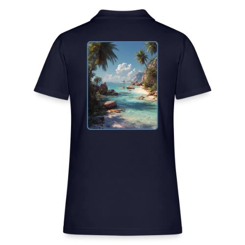 Tropical Island Paradise Ocean Design - Women's Pique Polo Shirt