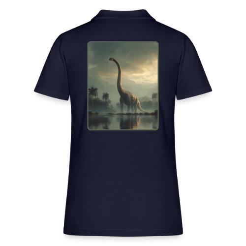 Brachiosaurus Misty Lake Design - Women's Pique Polo Shirt