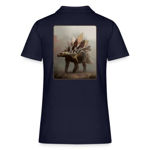 Stegosaurus Misty Forest Design - Women's Pique Polo Shirt