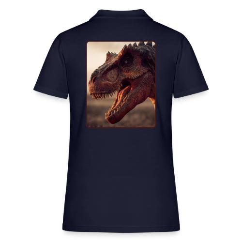 T Rex Roaring Close-Up Design - Women's Pique Polo Shirt