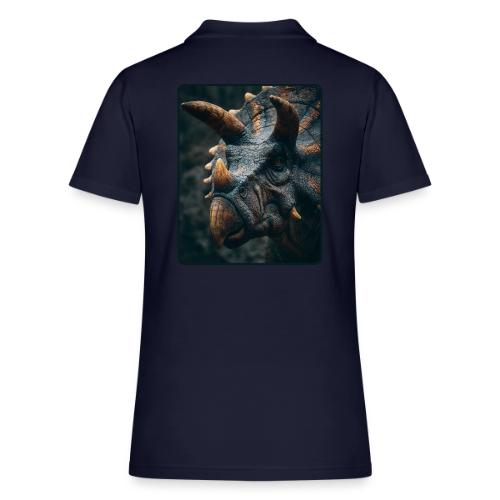 Triceratops Detailed Portrait Design - Women's Pique Polo Shirt