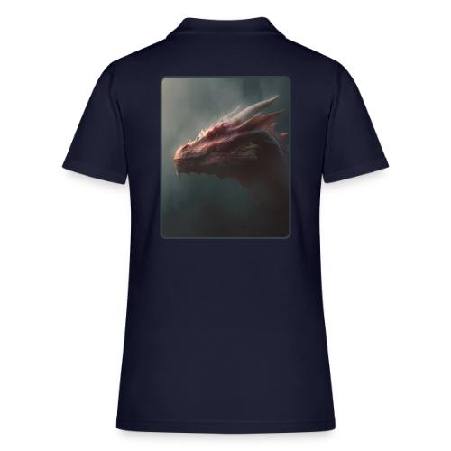 Red Dragon Fog Portrait Design - Women's Pique Polo Shirt
