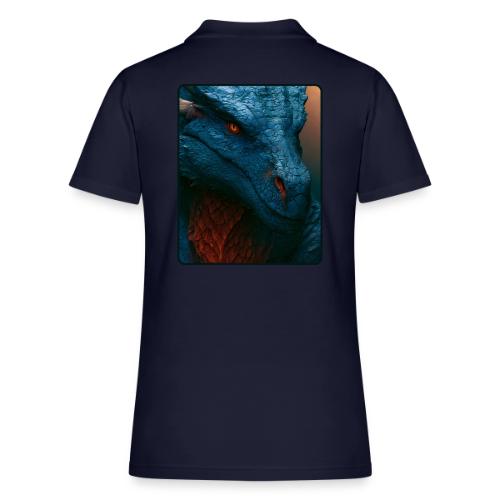 Turquoise Dragon Fire Eye Design - Women's Pique Polo Shirt