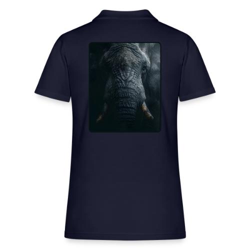 Shadow Elephant Intense Eyes Design - Women's Pique Polo Shirt