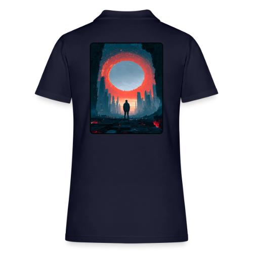 Cosmic Portal Future City Design - Women's Pique Polo Shirt